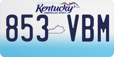 KY license plate 853VBM