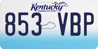 KY license plate 853VBP