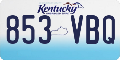 KY license plate 853VBQ