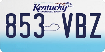 KY license plate 853VBZ