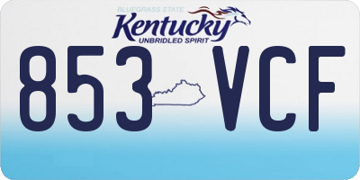 KY license plate 853VCF