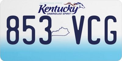 KY license plate 853VCG