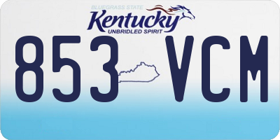 KY license plate 853VCM