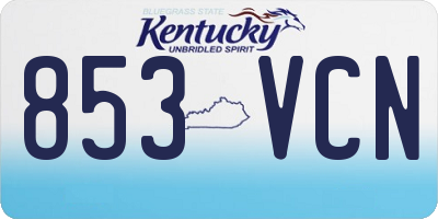 KY license plate 853VCN