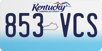 KY license plate 853VCS