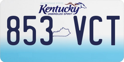 KY license plate 853VCT
