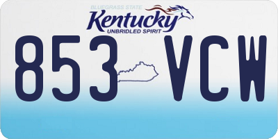 KY license plate 853VCW
