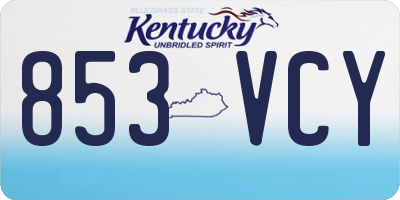 KY license plate 853VCY