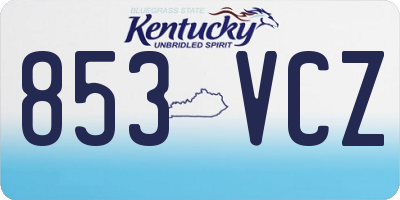 KY license plate 853VCZ