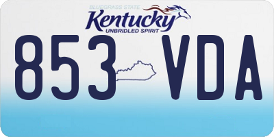 KY license plate 853VDA