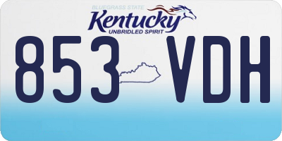 KY license plate 853VDH