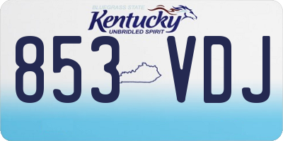 KY license plate 853VDJ