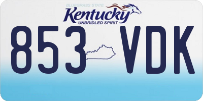 KY license plate 853VDK