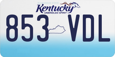 KY license plate 853VDL
