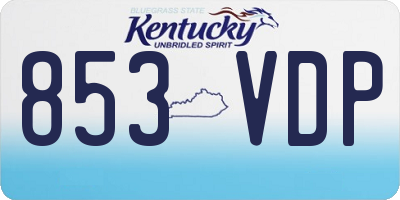 KY license plate 853VDP