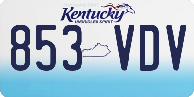 KY license plate 853VDV