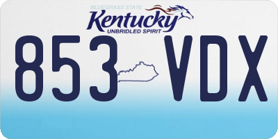 KY license plate 853VDX