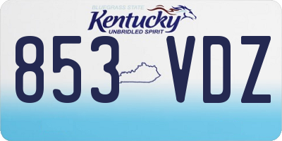 KY license plate 853VDZ