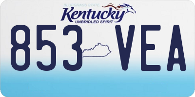 KY license plate 853VEA
