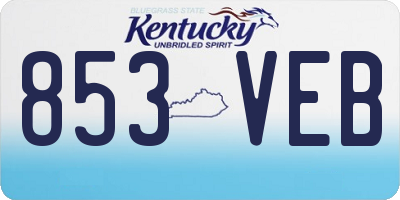 KY license plate 853VEB