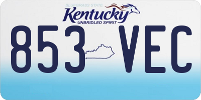 KY license plate 853VEC
