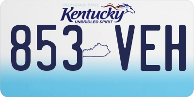 KY license plate 853VEH