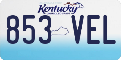 KY license plate 853VEL