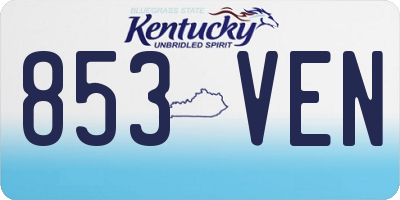 KY license plate 853VEN
