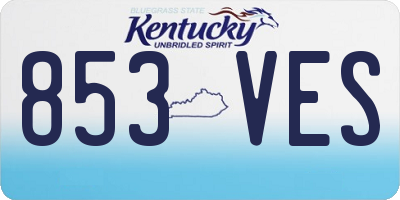 KY license plate 853VES