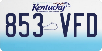 KY license plate 853VFD