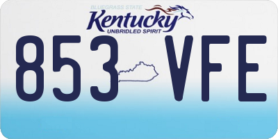 KY license plate 853VFE