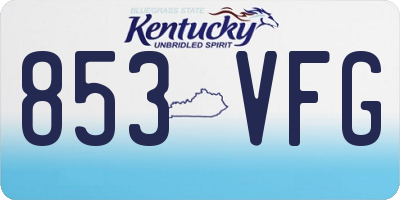 KY license plate 853VFG