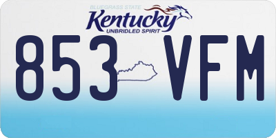 KY license plate 853VFM
