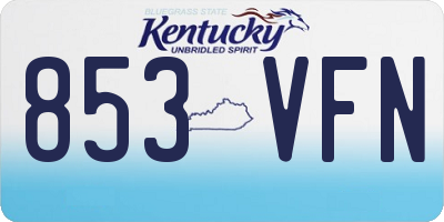 KY license plate 853VFN