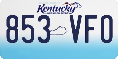 KY license plate 853VFO