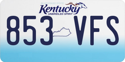 KY license plate 853VFS