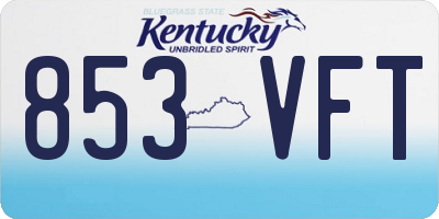 KY license plate 853VFT