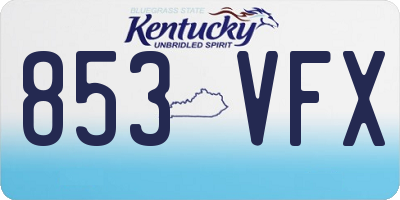 KY license plate 853VFX