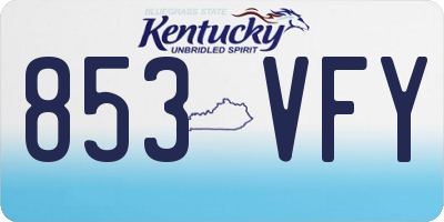 KY license plate 853VFY