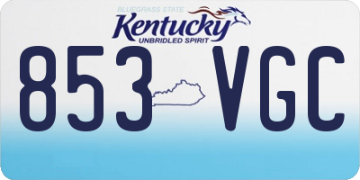 KY license plate 853VGC