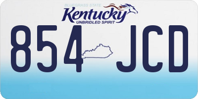 KY license plate 854JCD