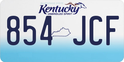 KY license plate 854JCF