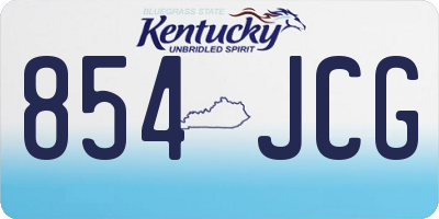 KY license plate 854JCG