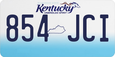 KY license plate 854JCI