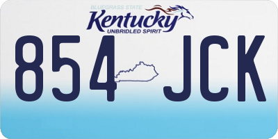 KY license plate 854JCK