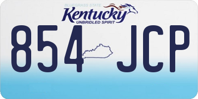 KY license plate 854JCP