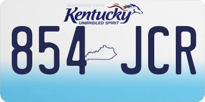 KY license plate 854JCR