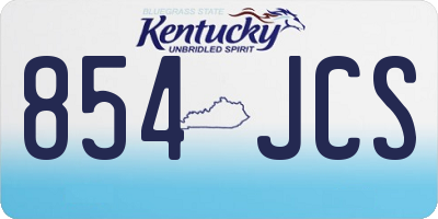 KY license plate 854JCS
