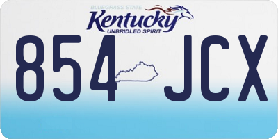 KY license plate 854JCX