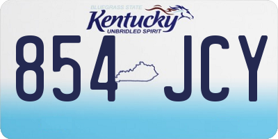 KY license plate 854JCY